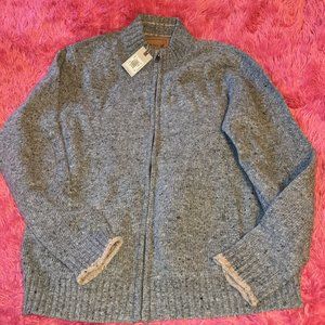 Hickey Freeman Grey Zip Up Sweater